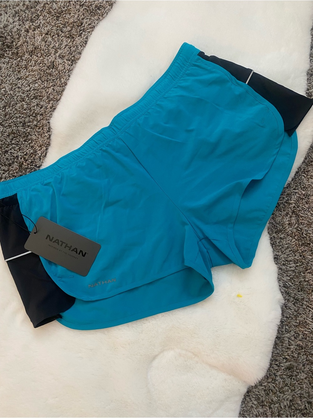 Natan Women's Teal and Black Athletic Shorts